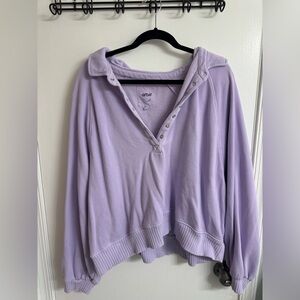 Aerie Light Purple Button Top